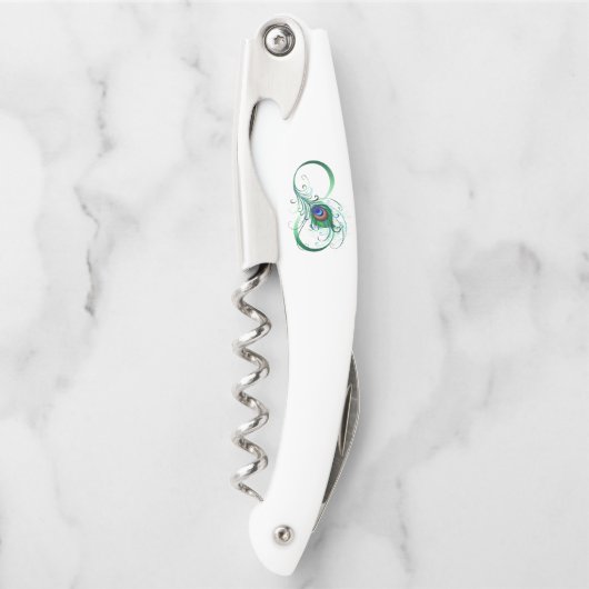 Infiniteitssymbool met Peacockdoether Kurkentrekker (Voorkant)