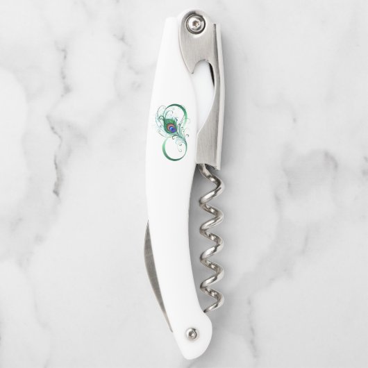 Infiniteitssymbool met Peacockdoether Kurkentrekker (Achterkant)