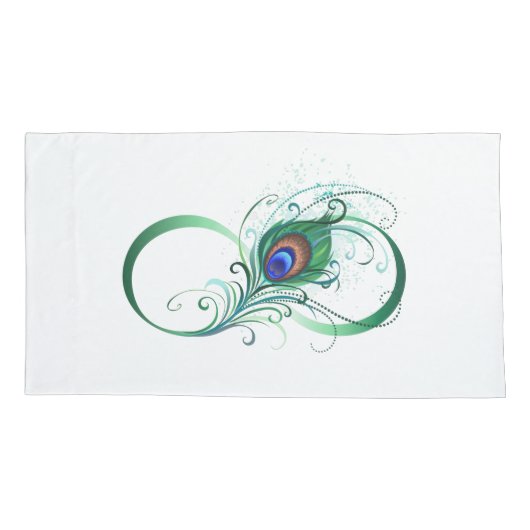 Infiniteitssymbool met Peacockdoether Kussensloop (Achterkant)