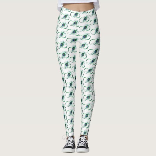 Infiniteitssymbool met Peacockdoether Leggings (Voorkant)