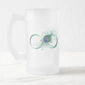 Infiniteitssymbool met Peacockdoether Matglas Bierpul (Links)