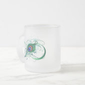 Infiniteitssymbool met Peacockdoether Matglas Koffiemok (Voorkant links)