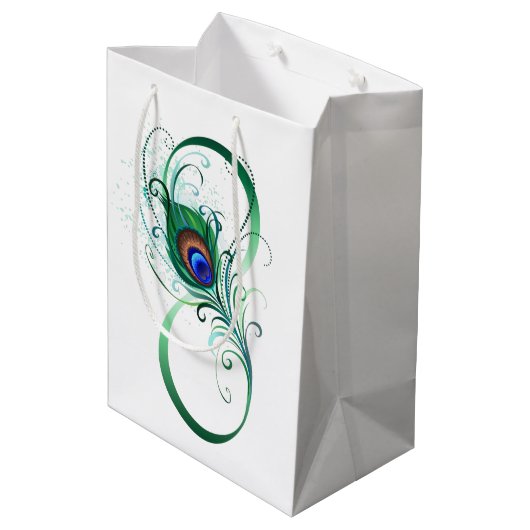 Infiniteitssymbool met Peacockdoether Medium Cadeauzakje (Achterkant Gekanteld)