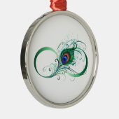 Infiniteitssymbool met Peacockdoether Metalen Ornament (Rechts)