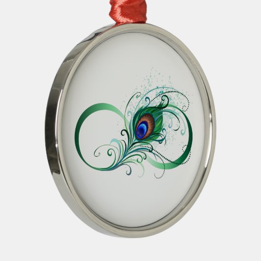Infiniteitssymbool met Peacockdoether Metalen Ornament (Rechts)