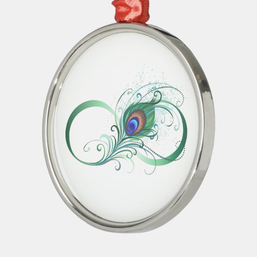 Infiniteitssymbool met Peacockdoether Metalen Ornament (Links)