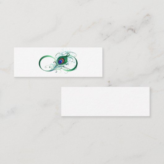 Infiniteitssymbool met Peacockdoether Mini Visitekaartje (Voorkant / Achterkant)