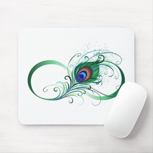 Infiniteitssymbool met Peacockdoether Muismat (Met muis)