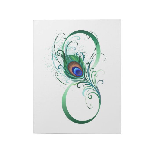 Infiniteitssymbool met Peacockdoether Notitieblok (Linkerzijde)