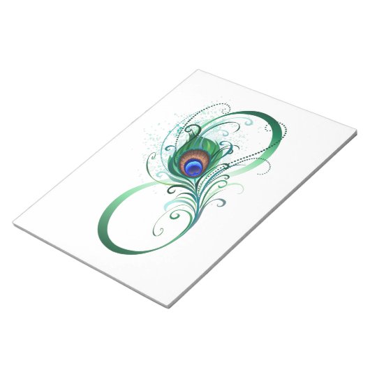 Infiniteitssymbool met Peacockdoether Notitieblok (Schuin)