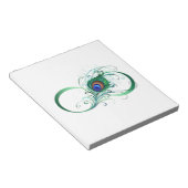 Infiniteitssymbool met Peacockdoether Notitieblok (Schuin)