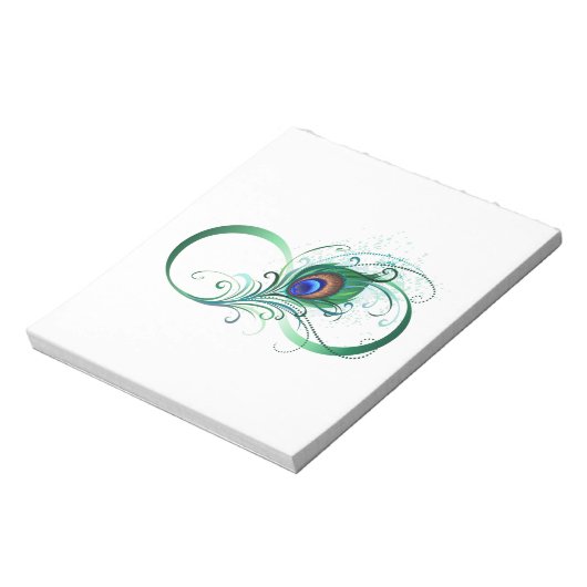 Infiniteitssymbool met Peacockdoether Notitieblok (Linkerzijde)