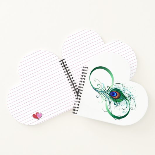 Infiniteitssymbool met Peacockdoether Notitieboek (Binnen)