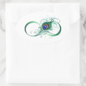 Infiniteitssymbool met Peacockdoether Ovale Sticker (Tas)