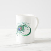 Infiniteitssymbool met Peacockdoether Porselein Kop (Voorkant rechts)