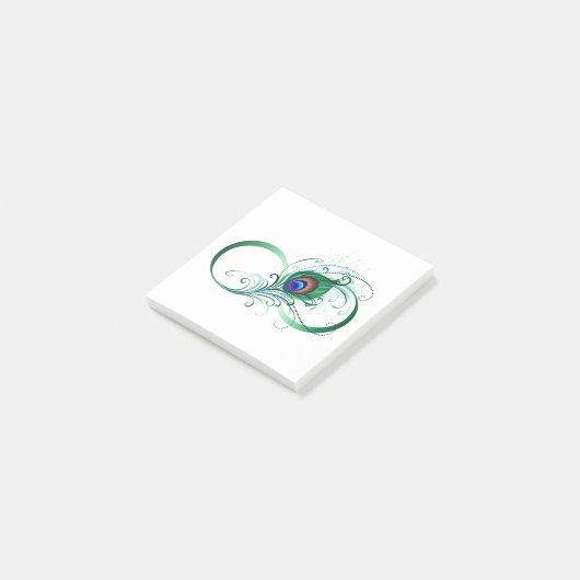 Infiniteitssymbool met Peacockdoether Post-it® Notes (Schuin)