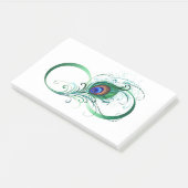 Infiniteitssymbool met Peacockdoether Post-it® Notes (Schuin)