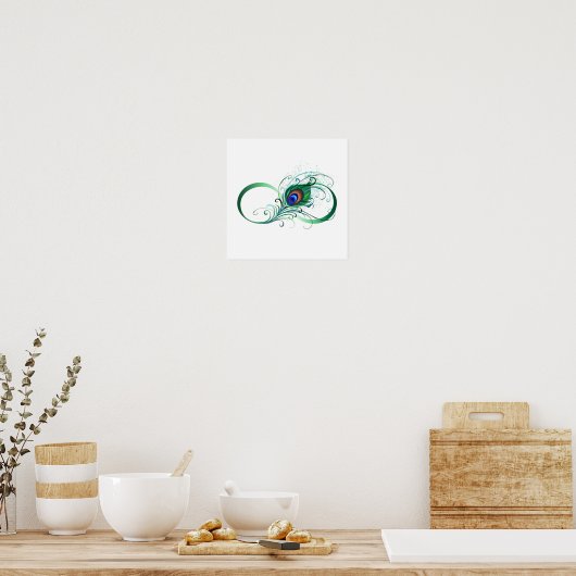 Infiniteitssymbool met Peacockdoether Poster (Keuken)