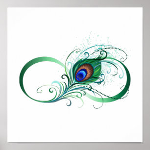 Infiniteitssymbool met Peacockdoether Poster