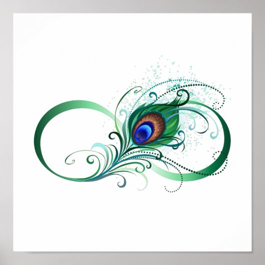 Infiniteitssymbool met Peacockdoether Poster (Voorkant)