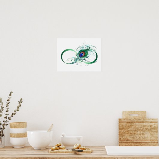 Infiniteitssymbool met Peacockdoether Poster (Keuken)