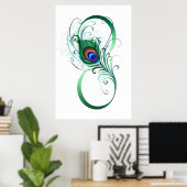 Infiniteitssymbool met Peacockdoether Poster (Thuiskantoor)