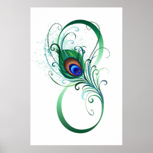 Infiniteitssymbool met Peacockdoether Poster