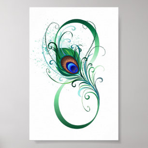 Infiniteitssymbool met Peacockdoether Poster