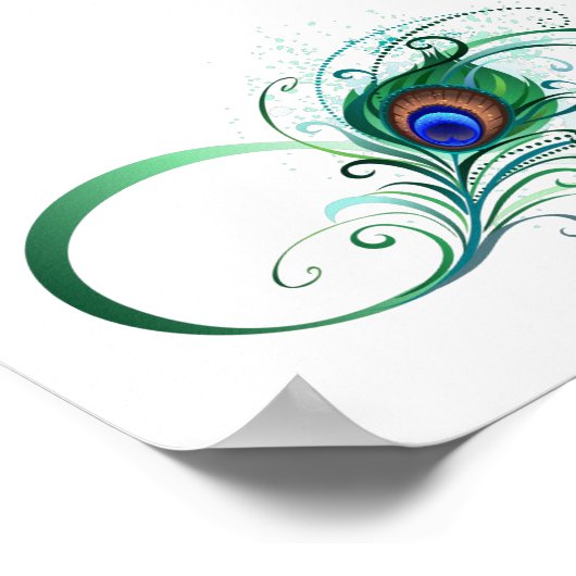 Infiniteitssymbool met Peacockdoether Poster (Hoek)