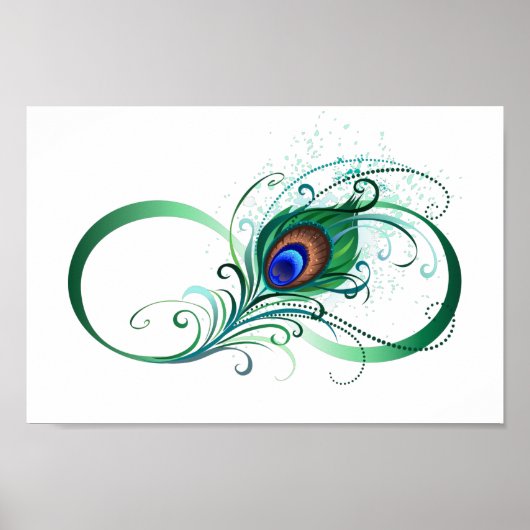Infiniteitssymbool met Peacockdoether Poster (Voorkant)