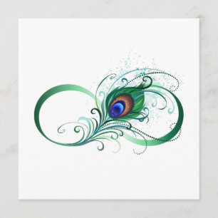 Infiniteitssymbool met Peacockdoether Programmakaart