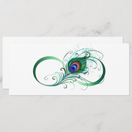 Infiniteitssymbool met Peacockdoether Programmakaart (Voorkant / Achterkant)