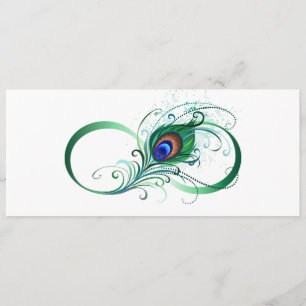 Infiniteitssymbool met Peacockdoether Programmakaart