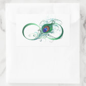 Infiniteitssymbool met Peacockdoether Rechthoekige Sticker (Tas)