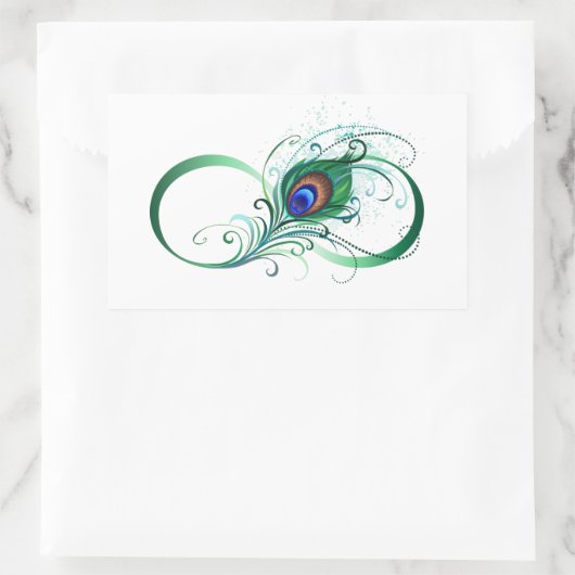 Infiniteitssymbool met Peacockdoether Rechthoekige Sticker (Tas)