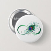 Infiniteitssymbool met Peacockdoether Ronde Button 5,7 Cm (Voorkant /achterkant)
