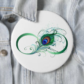 Infiniteitssymbool met Peacockdoether Ronde Button 6,0 Cm (In situ)