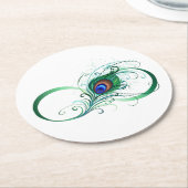 Infiniteitssymbool met Peacockdoether Ronde Kartonnen Onderzetter (Gebogen)