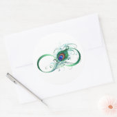 Infiniteitssymbool met Peacockdoether Ronde Sticker (Envelop)