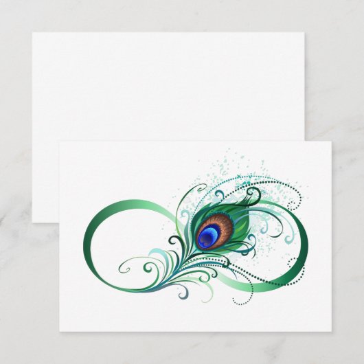 Infiniteitssymbool met Peacockdoether Save The Date (Voorkant / Achterkant)