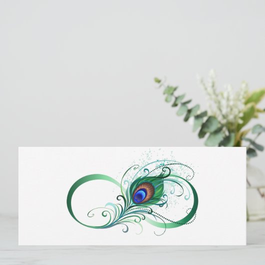 Infiniteitssymbool met Peacockdoether Save The Date (Staand voorkant)