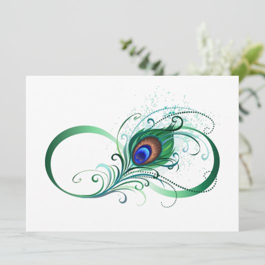 Infiniteitssymbool met Peacockdoether Save The Date (Staand voorkant)