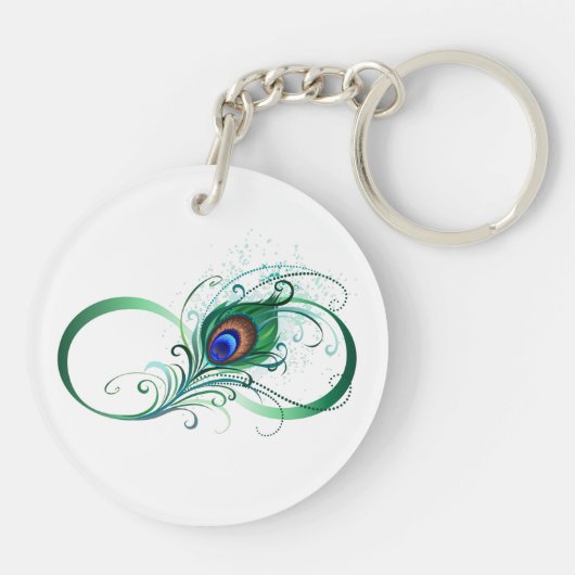 Infiniteitssymbool met Peacockdoether Sleutelhanger (Achterkant)