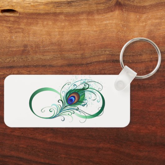Infiniteitssymbool met Peacockdoether Sleutelhanger (Voorkant)