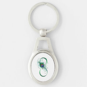 Infiniteitssymbool met Peacockdoether Sleutelhanger