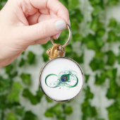 Infiniteitssymbool met Peacockdoether Sleutelhanger (Hand)