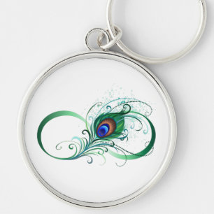 Infiniteitssymbool met Peacockdoether Sleutelhanger