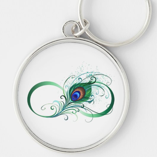 Infiniteitssymbool met Peacockdoether Sleutelhanger (Voorkant)