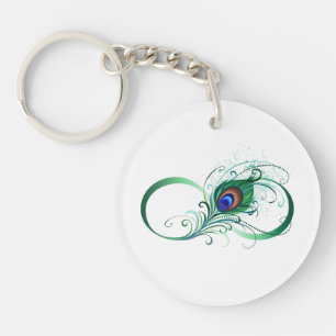 Infiniteitssymbool met Peacockdoether Sleutelhanger