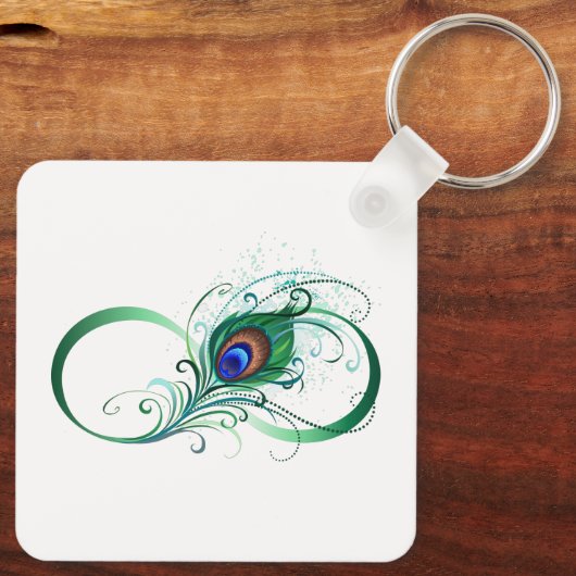 Infiniteitssymbool met Peacockdoether Sleutelhanger (Achterkant)